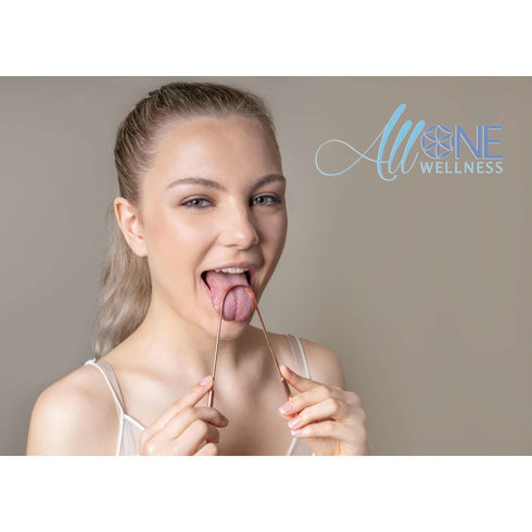 Tongue Cleaner - Tongue Scraper | Copper & Stainless Steel - AllOne Wellness
